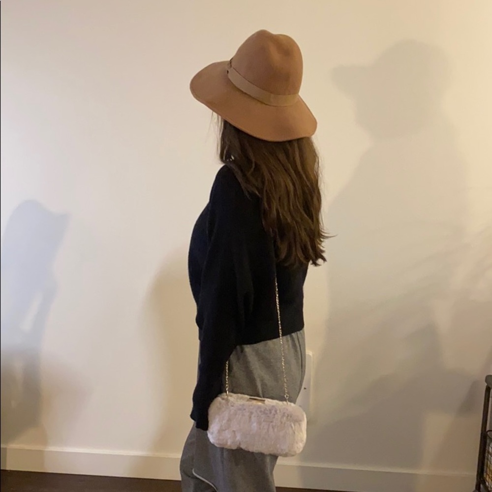 NWOT River Island Fluffy Clutch Purse on Chain